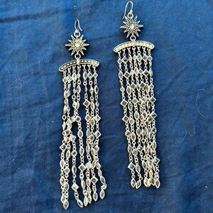 Lucky Brand Long Bling Chandelier Earrings